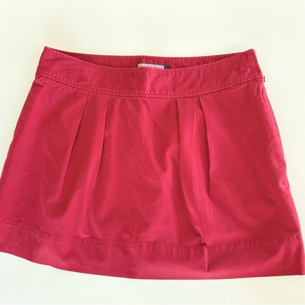 Vineyard Vines Vibrant Red Pleated Skirt w/Pockets